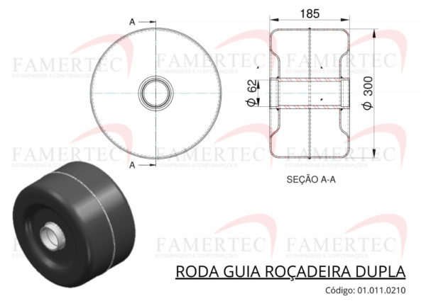 Roda Guia Dupla - Esquema