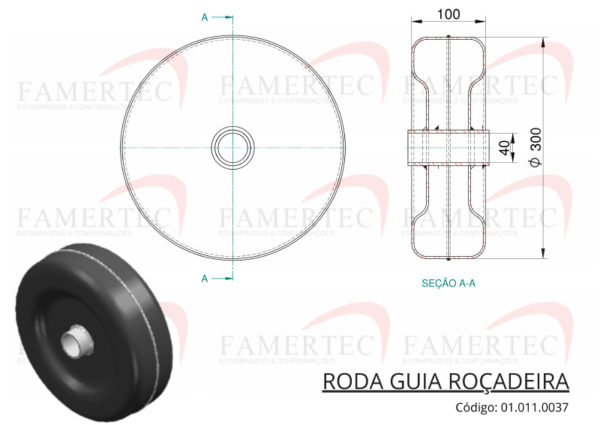 Roda Guia Roçadeira - Esquema