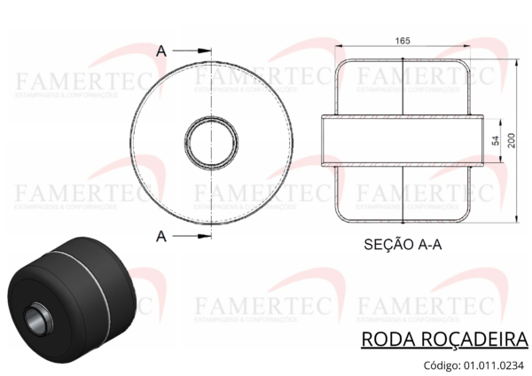 Roda Roçadeira Ø200×165 - Image 2